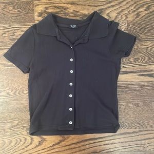 John Galt Button Up Black Shirt